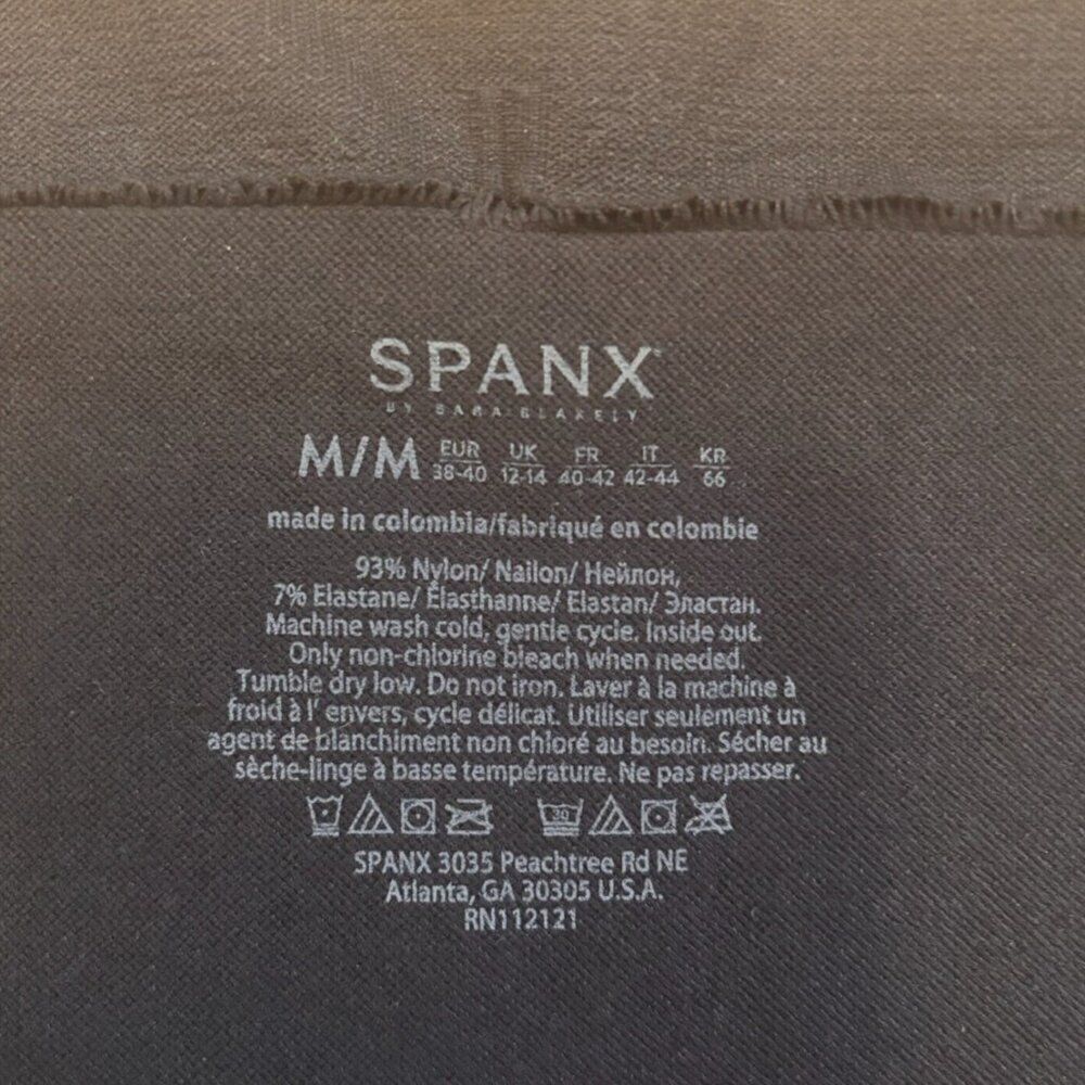 SPANX Look At Me Now Seamless Leggings Women's M Black Ribbed Shaping High Rise - Picture 4 of 4